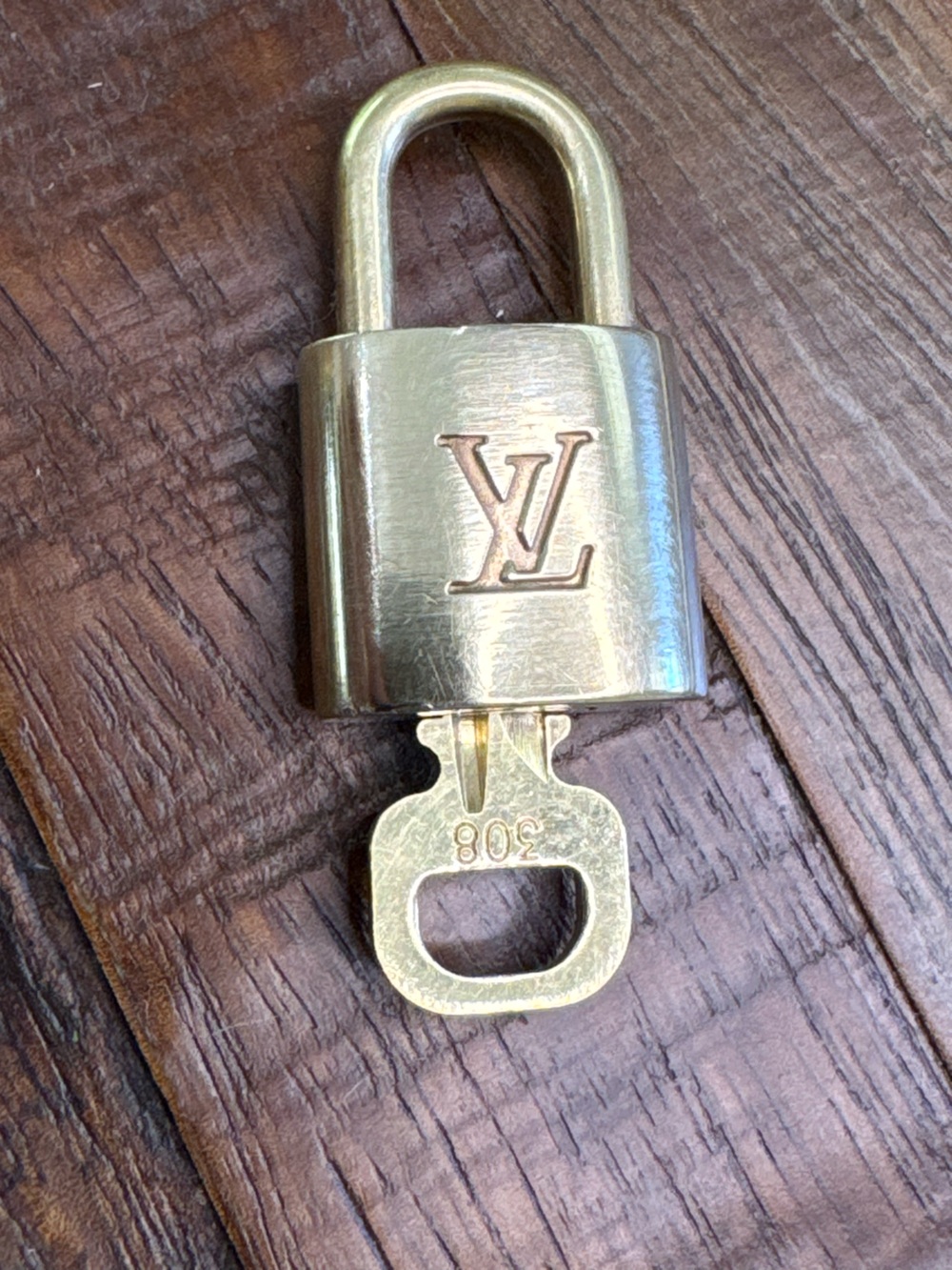 Louis Vuitton #308 Gold Padlock with Key